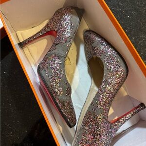 Christian Louboutin Multicolor Glitter Heels - NEED RECONSTRUCTION